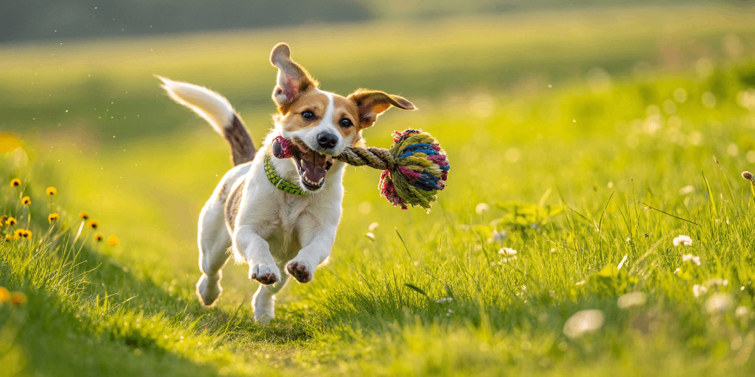 Dog playing with chew and rope toys – top 10 dog toys.png